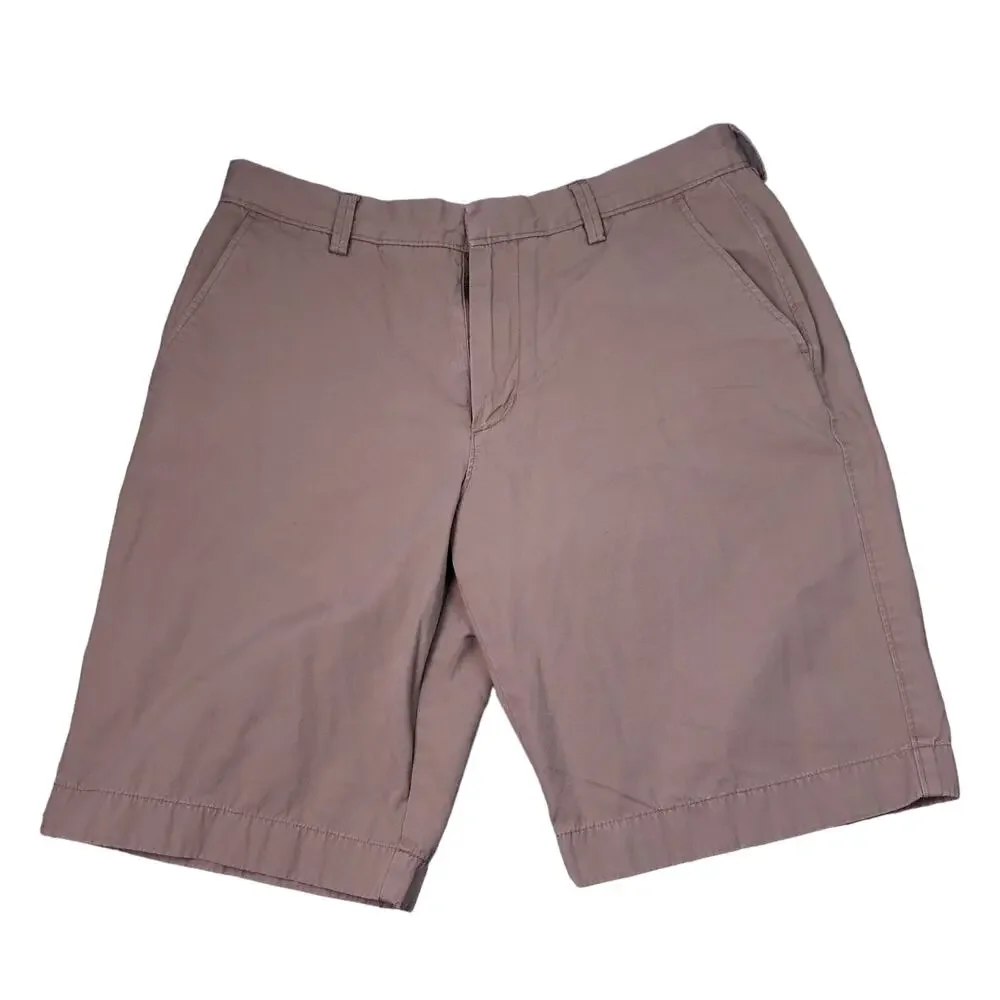 Vintage J. Crew Men's Chino Shorts Sz 33 Flat Front Khaki Beige Preppy Casual